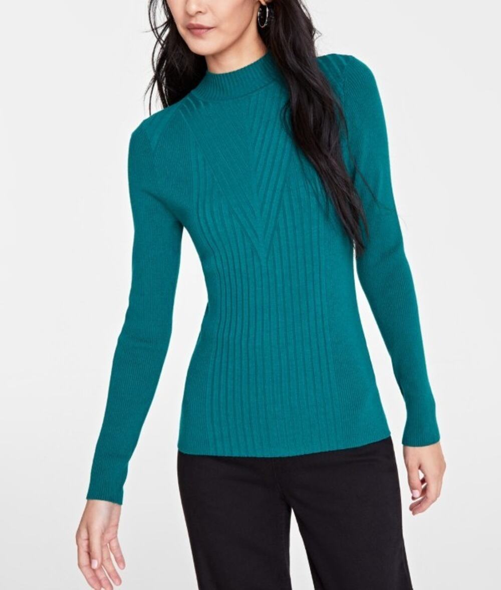 Inc International Concepts Women's Detail Ribbed Mock Neck Sweater Size M
